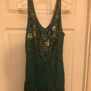 Stunning Emerald Green And Gold Dress